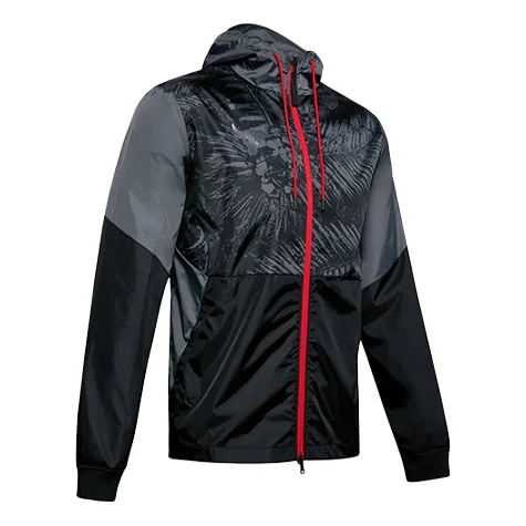 Under Armour Project Rock Legacy Windbreaker Jacket 'Grey Black Red' 1351527-001 - 1