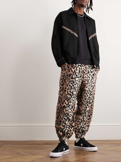 WACKO MARIA Leopard-Print Faux Fur-Trimmed Cotton Jacket outlook