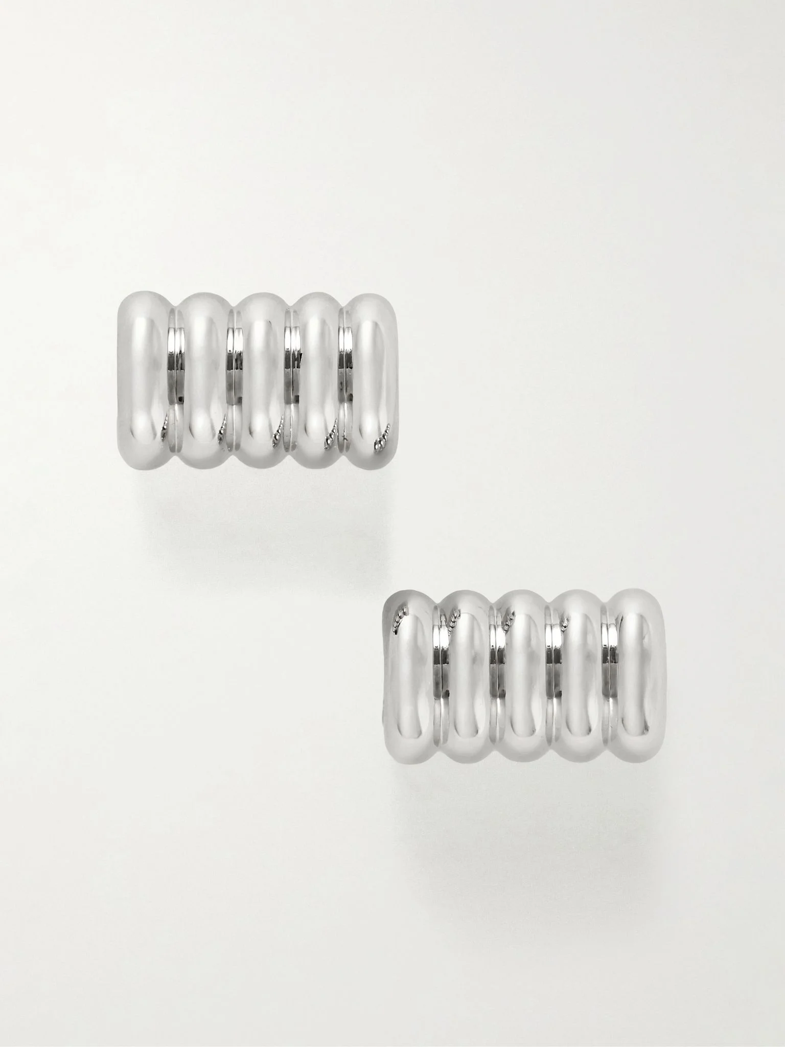 Hollyhock large silver-tone earrings Silver - 1