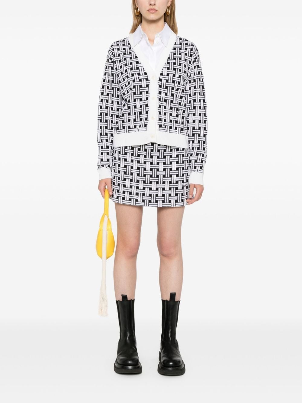 patterned-jacquard cardigan - 2