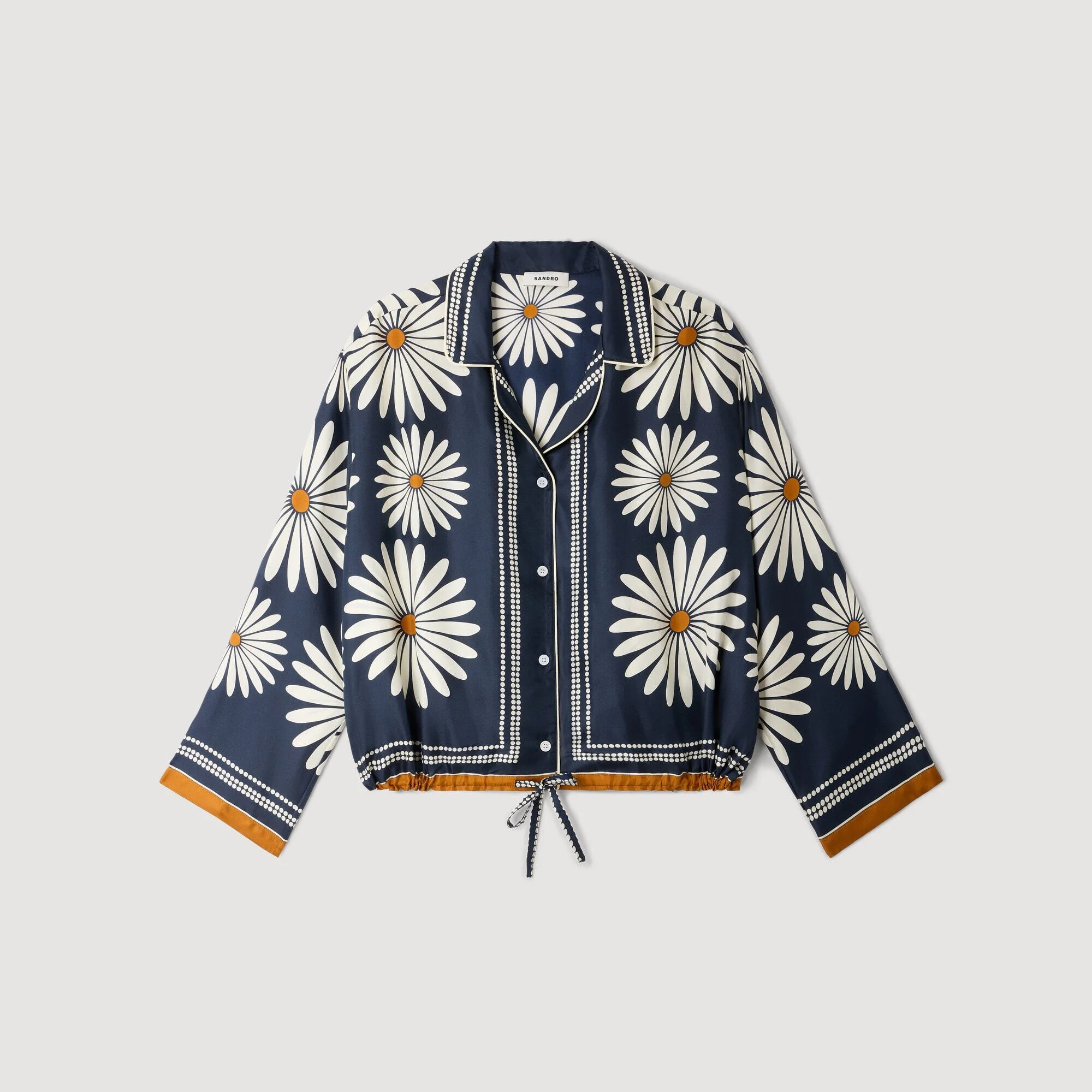 FLORAL PRINT SILK SHIRT - 1