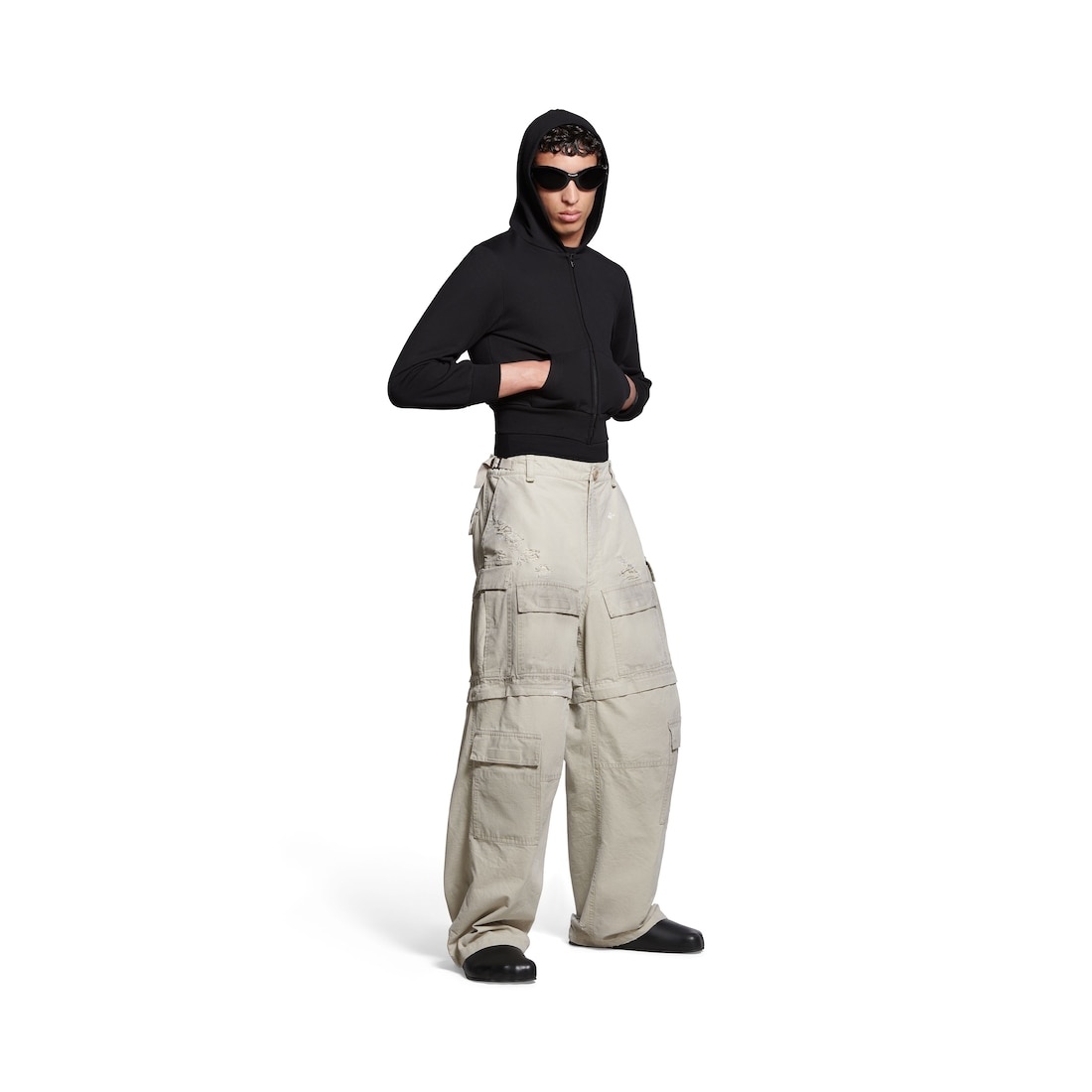 Men's Large Cargo Pants in Beige - 2