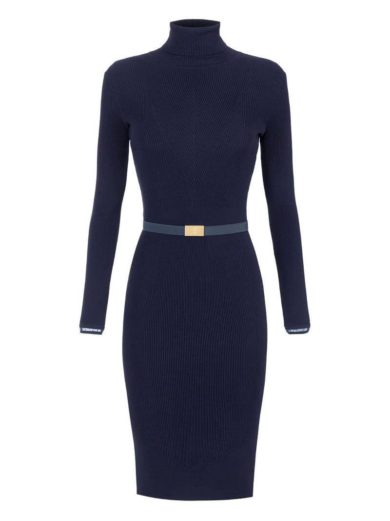 ribbed long-sleeve mini dress 1