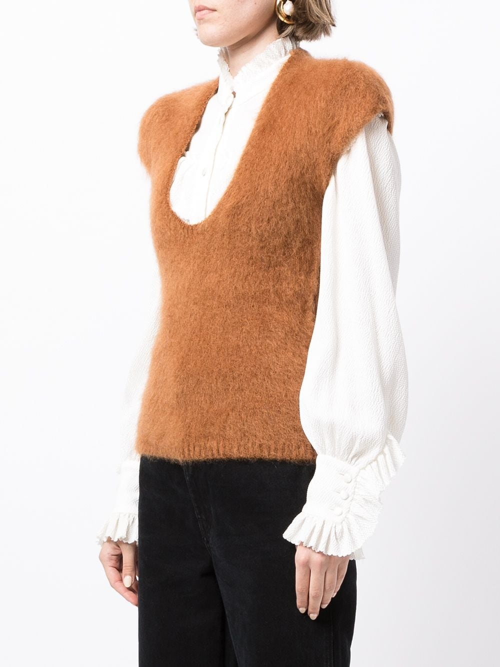 knitted mohair-blend top - 3