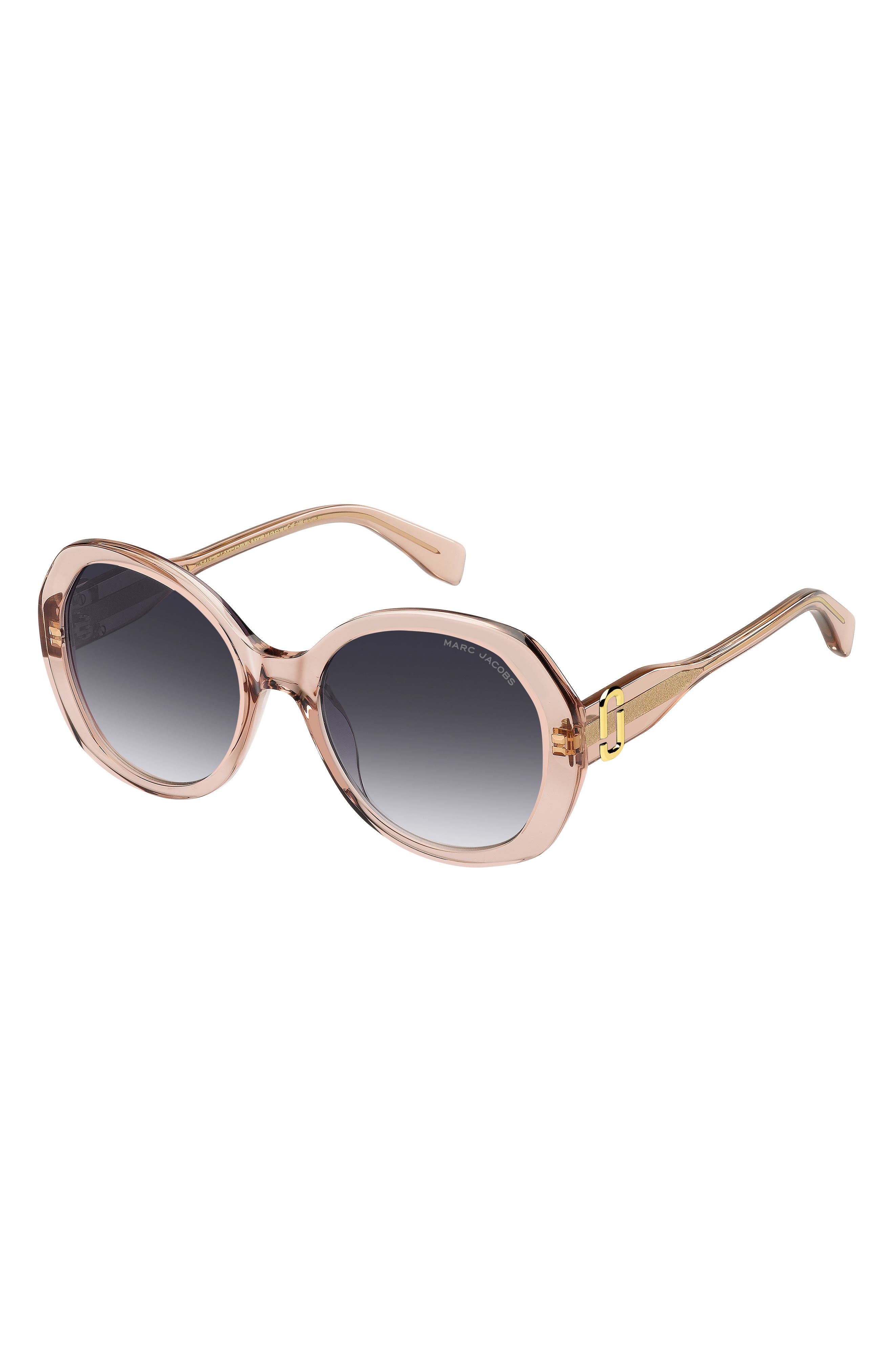 Marc Jacobs 55mm Gradient Oval Sunglasses in Beige/Dark Grey Sf at Nordstrom - 2