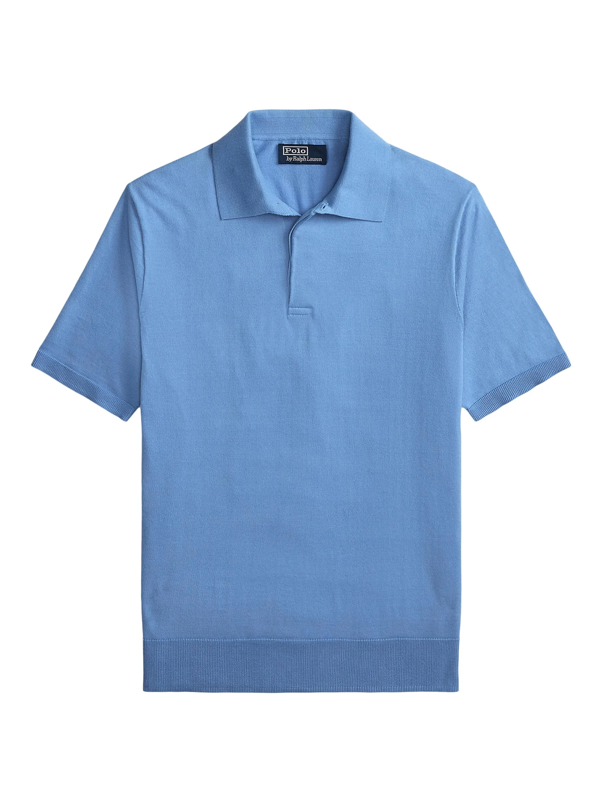 Men's Cutaway Collar Cotton Polo Shirt - Sky Blue - 1