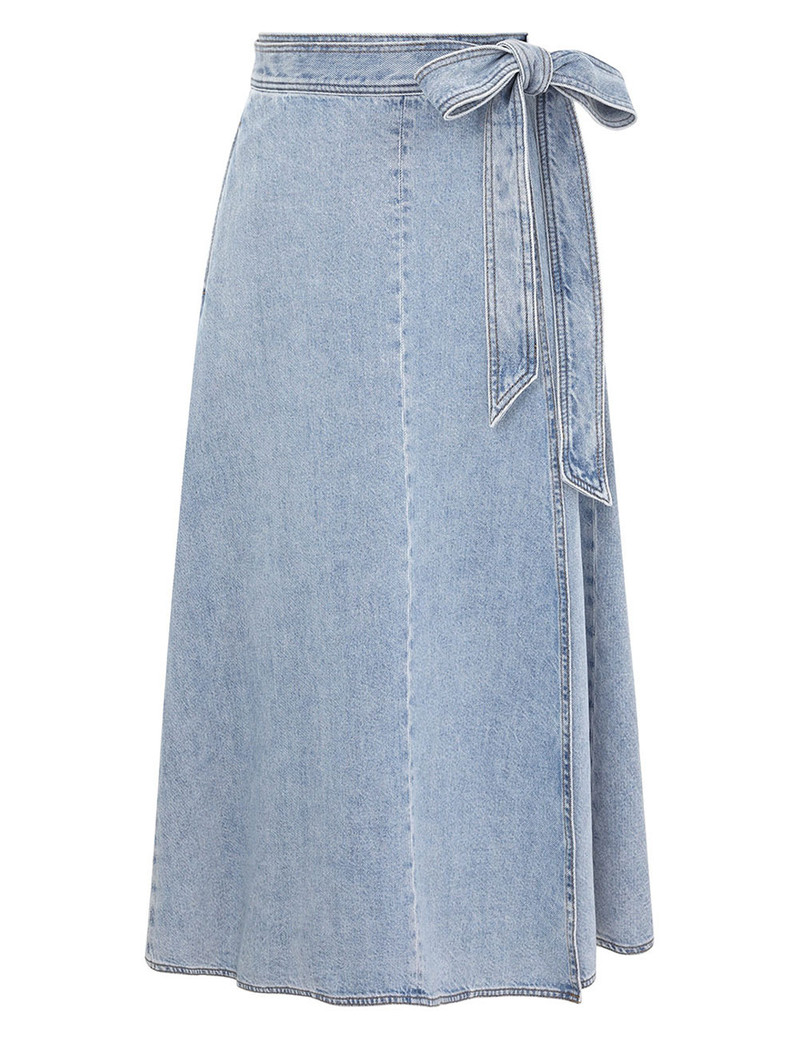 WANDERLUST DENIM WRAP SKIRT 1