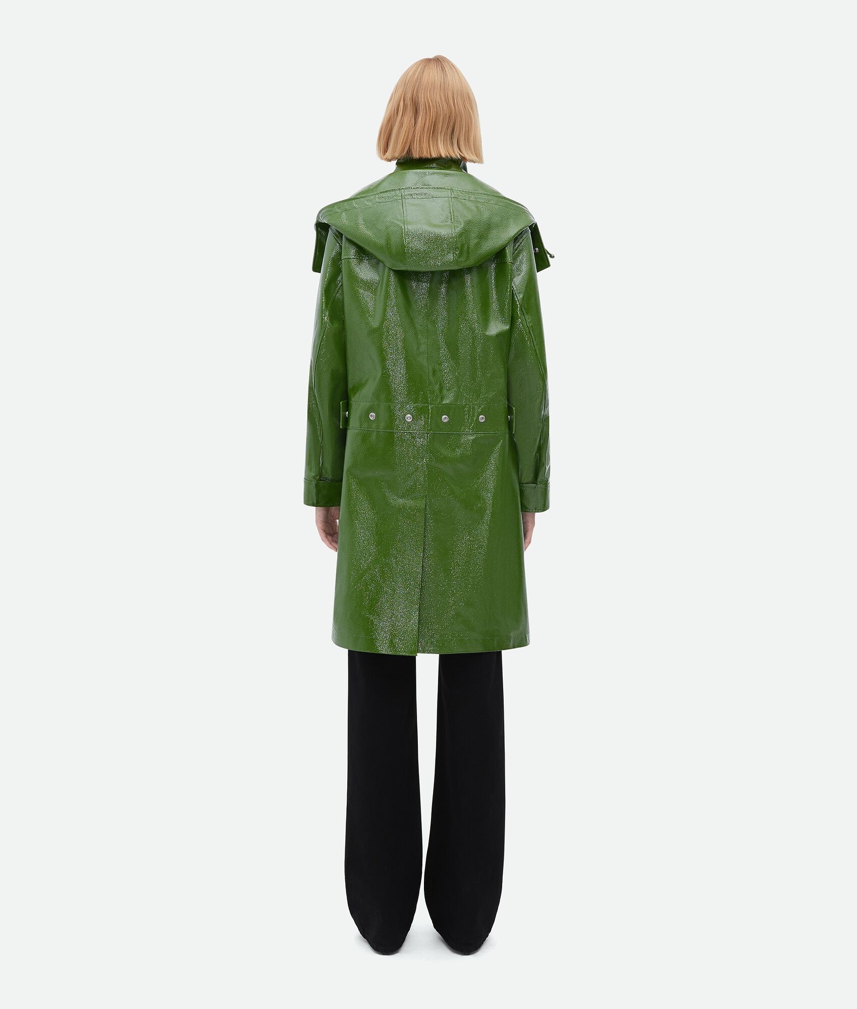 lacquered leather parka - 3