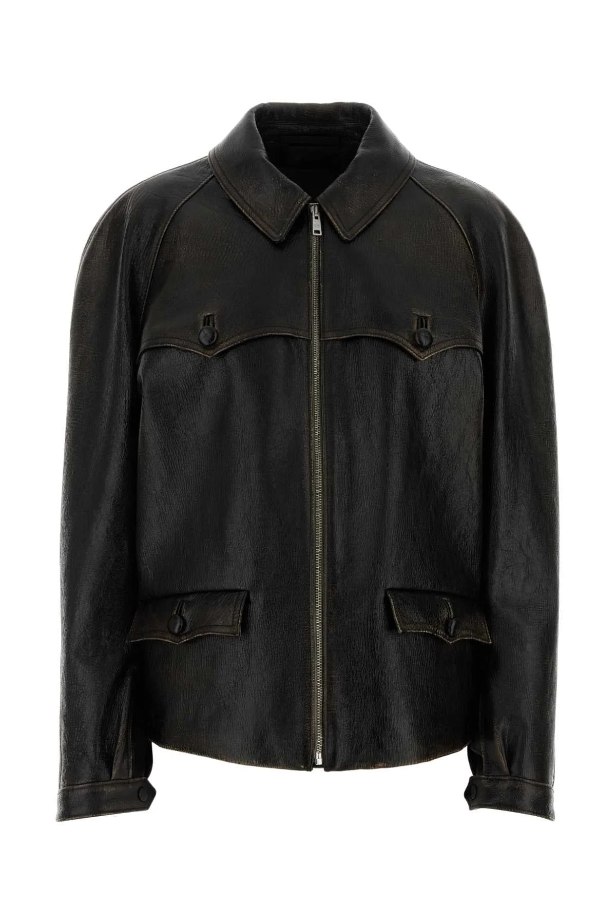 Prada Women Black Leather Jacket - 1