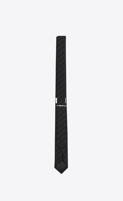 SAINT LAURENT narrow pinstripe tie in lamé wool outlook