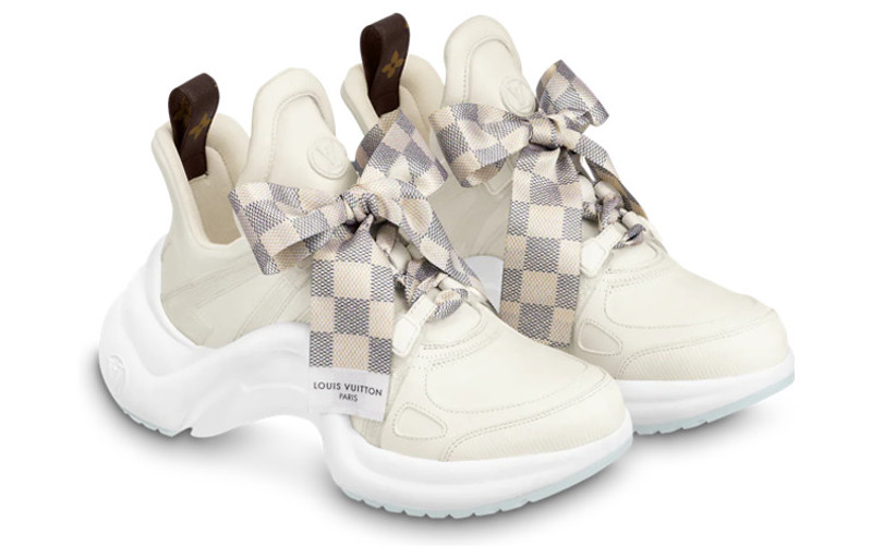 Louis Vuitton (WMNS) LOUIS VUITTON Archlight 1.0 Sneakers 'Cream White with Plaid Ribbon' 1AB43V outlook