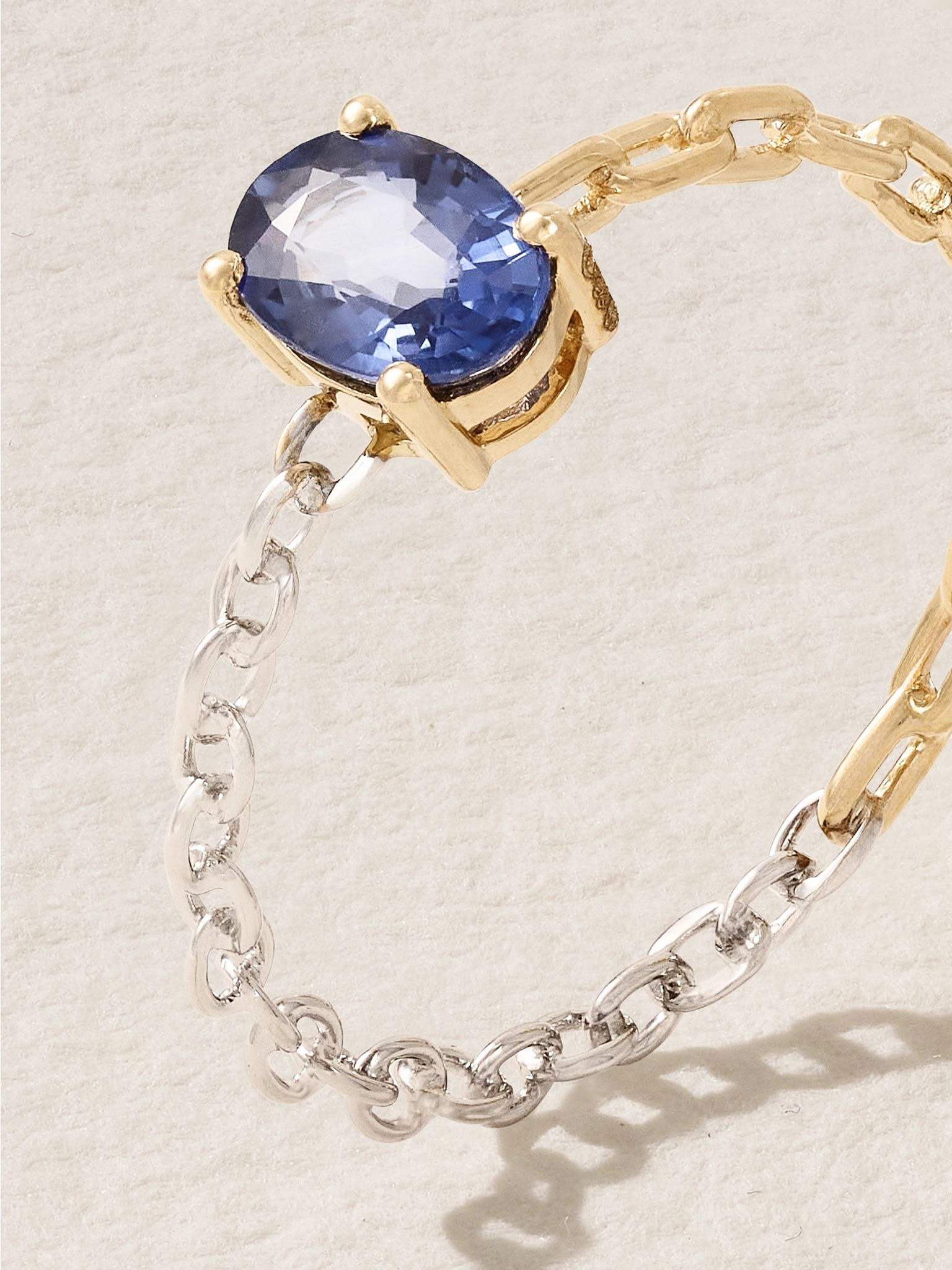 18-karat yellow and white gold sapphire ring Gold - 4
