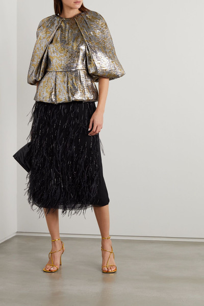 Dries Van Noten Silk-blend lamé blouse outlook