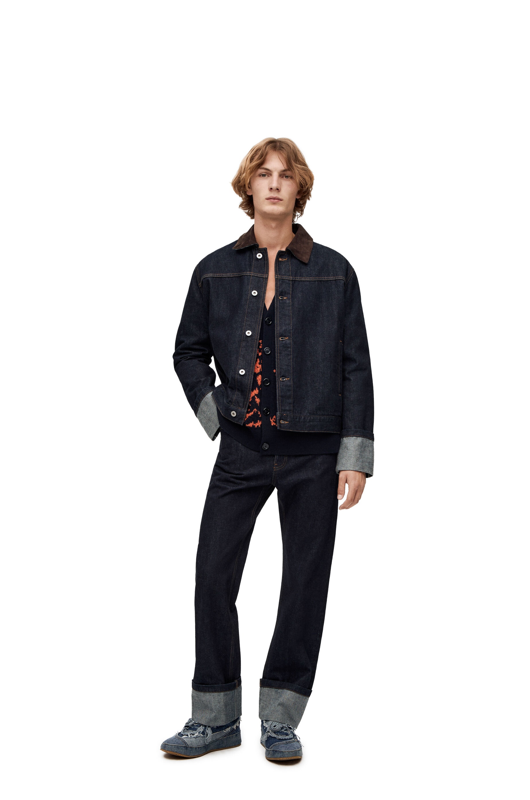 Fisherman turn-up jacket in denim - 2