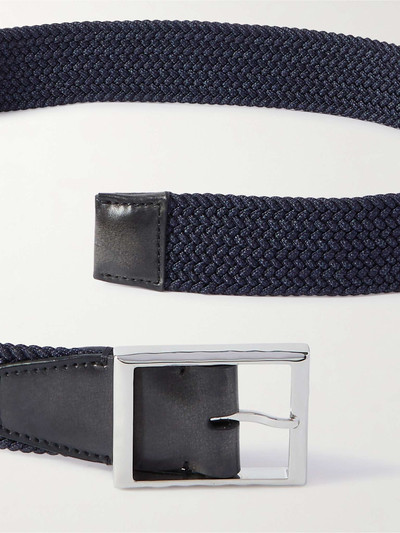 Berluti 3.5cm Venezia Leather-Trimmed Woven Cord Belt outlook