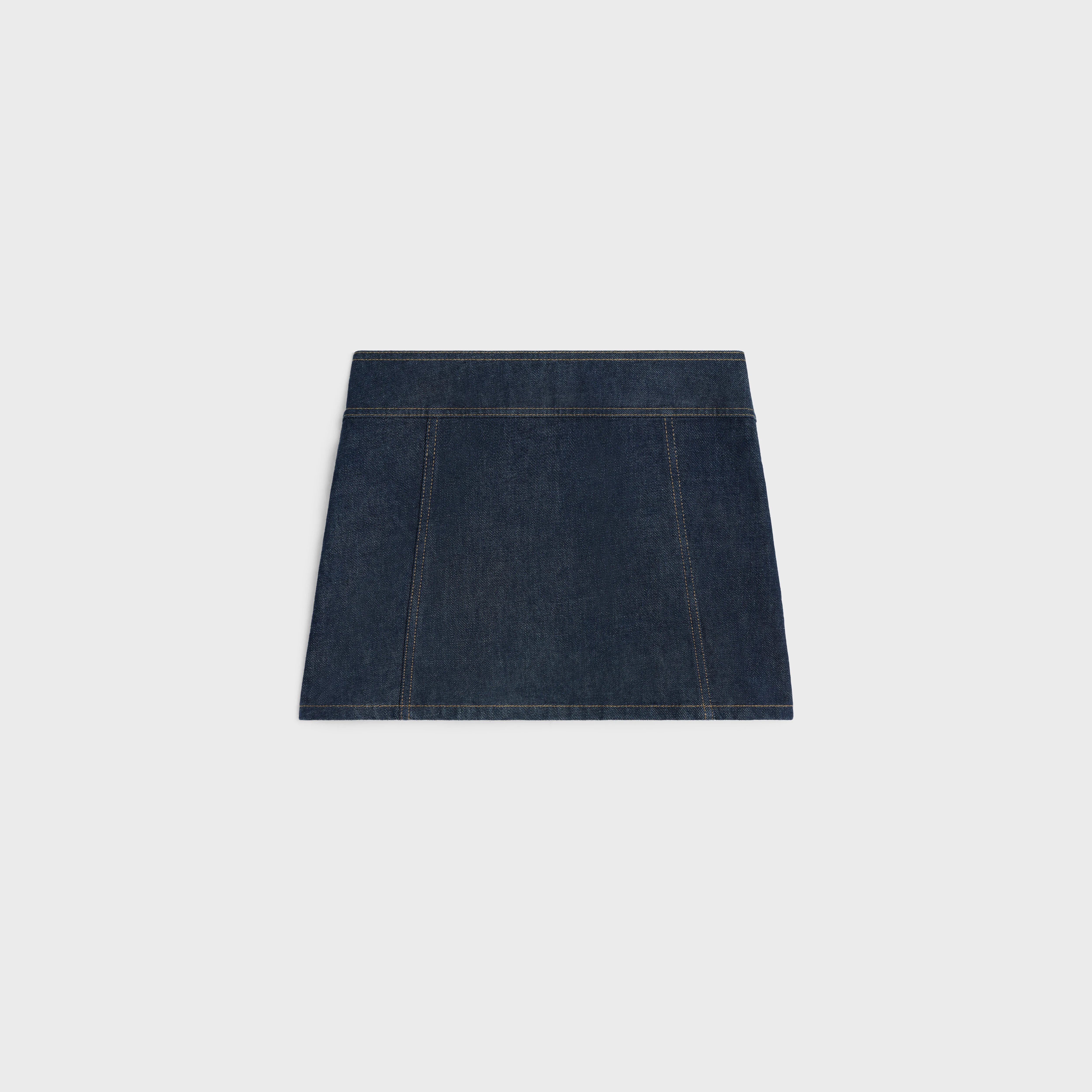 trapeze mini skirt in rinsed wash denim - 2