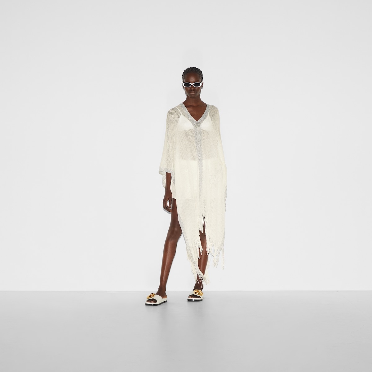 Lamé and viscose dress with Double G - 6