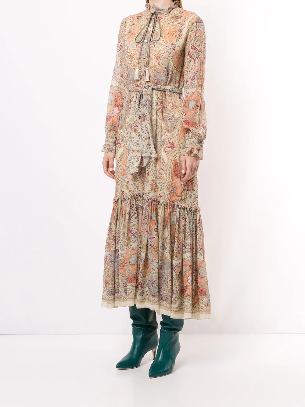 tasseled paisley midi dress - 3