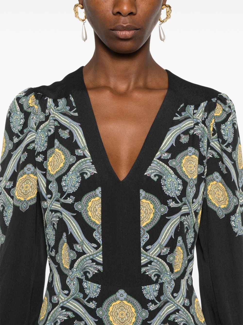 paisley midi dress - 5