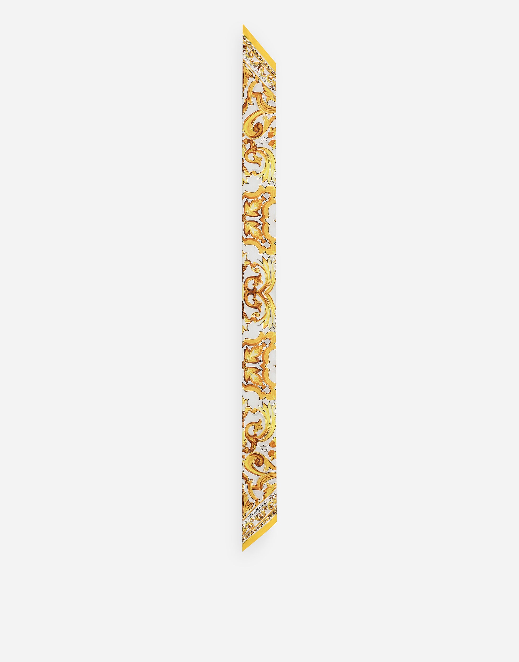 Majolica-print silk twill headscarf (6x100) - 1