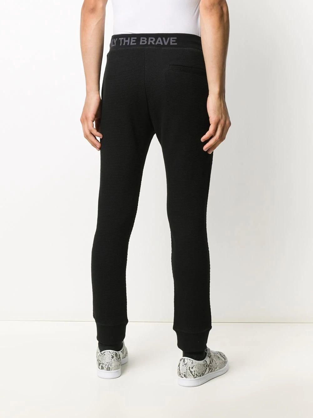 textured style slim fit track pants - 4