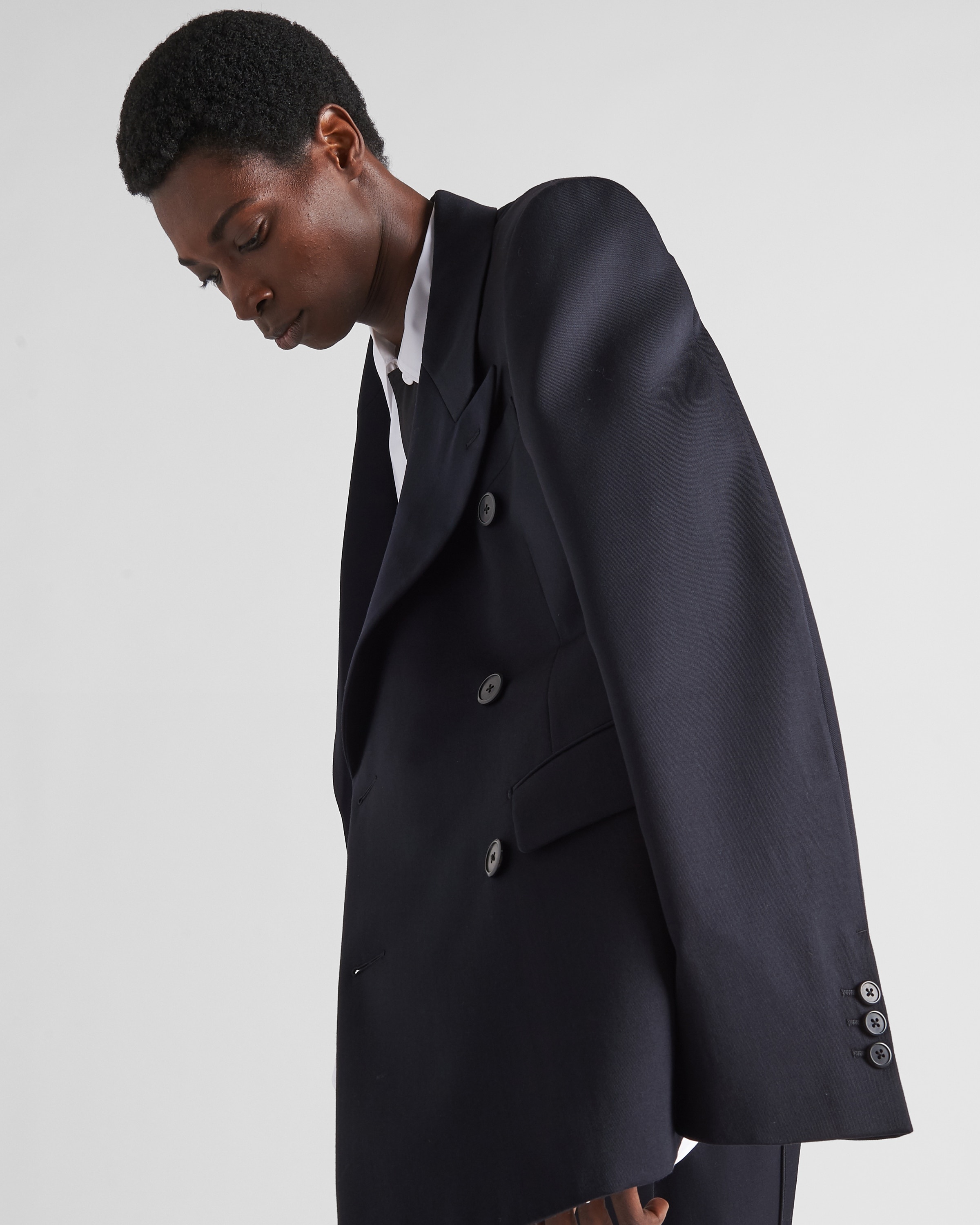 Double-breasted wool jacket - 4