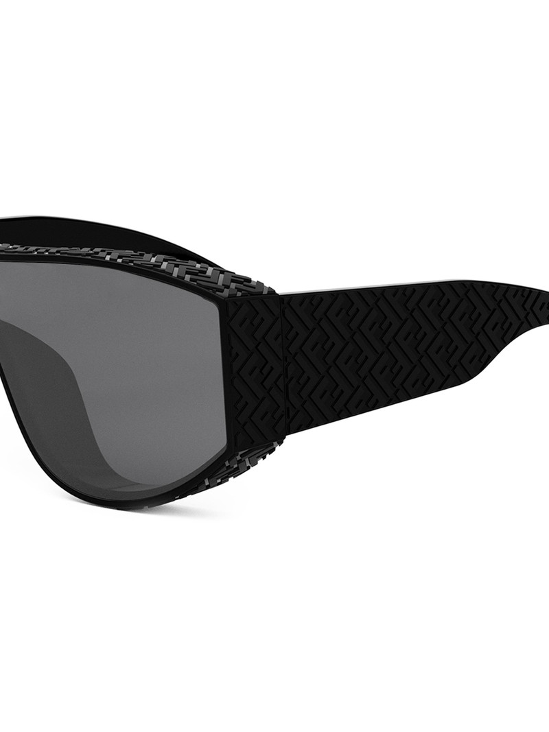 Women's Fendi Lab Mask Sunglasses - Shiny Black Smoke 3