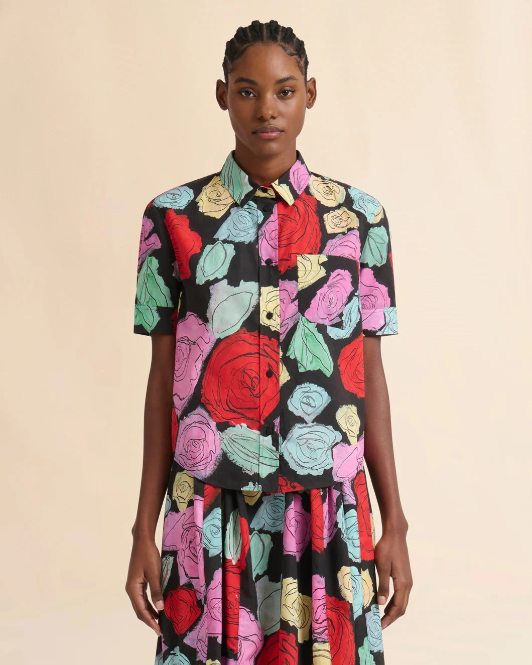 SHORT SLEEVED COTTON POPLIN SHIRT - 2
