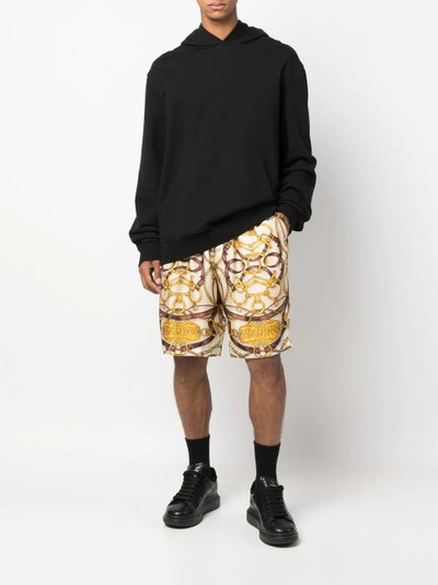 Moschino Teddy-print silk shorts outlook