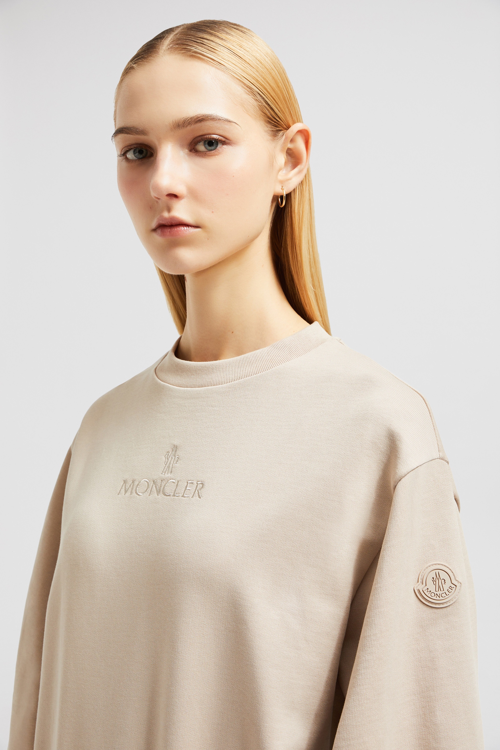 Pleated Sleeve Cotton Sweatshirt - 4