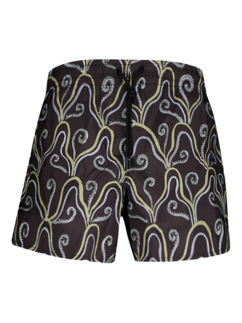 abstract-pattern swim shorts 1