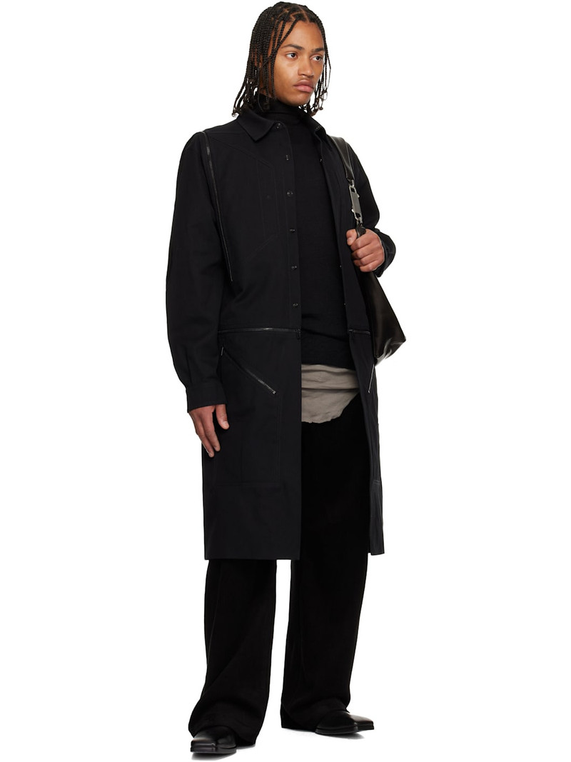 Rick Owens Black Concordians Bonotto Capsule Heizer Long Coat outlook