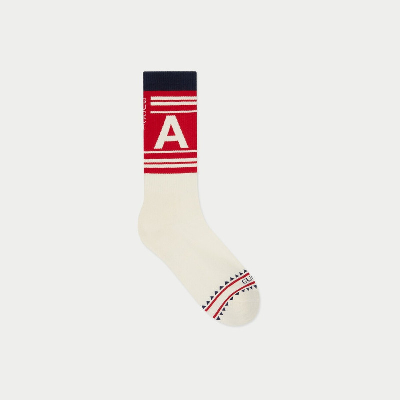 Gucci HA HA HA striped cotton socks 1