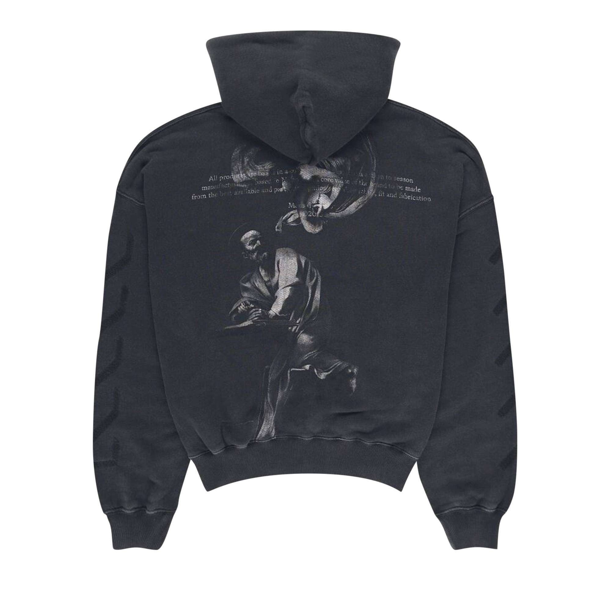 Off-White BW St. Matthew Over Hoodie 'Black/Grey' - 2