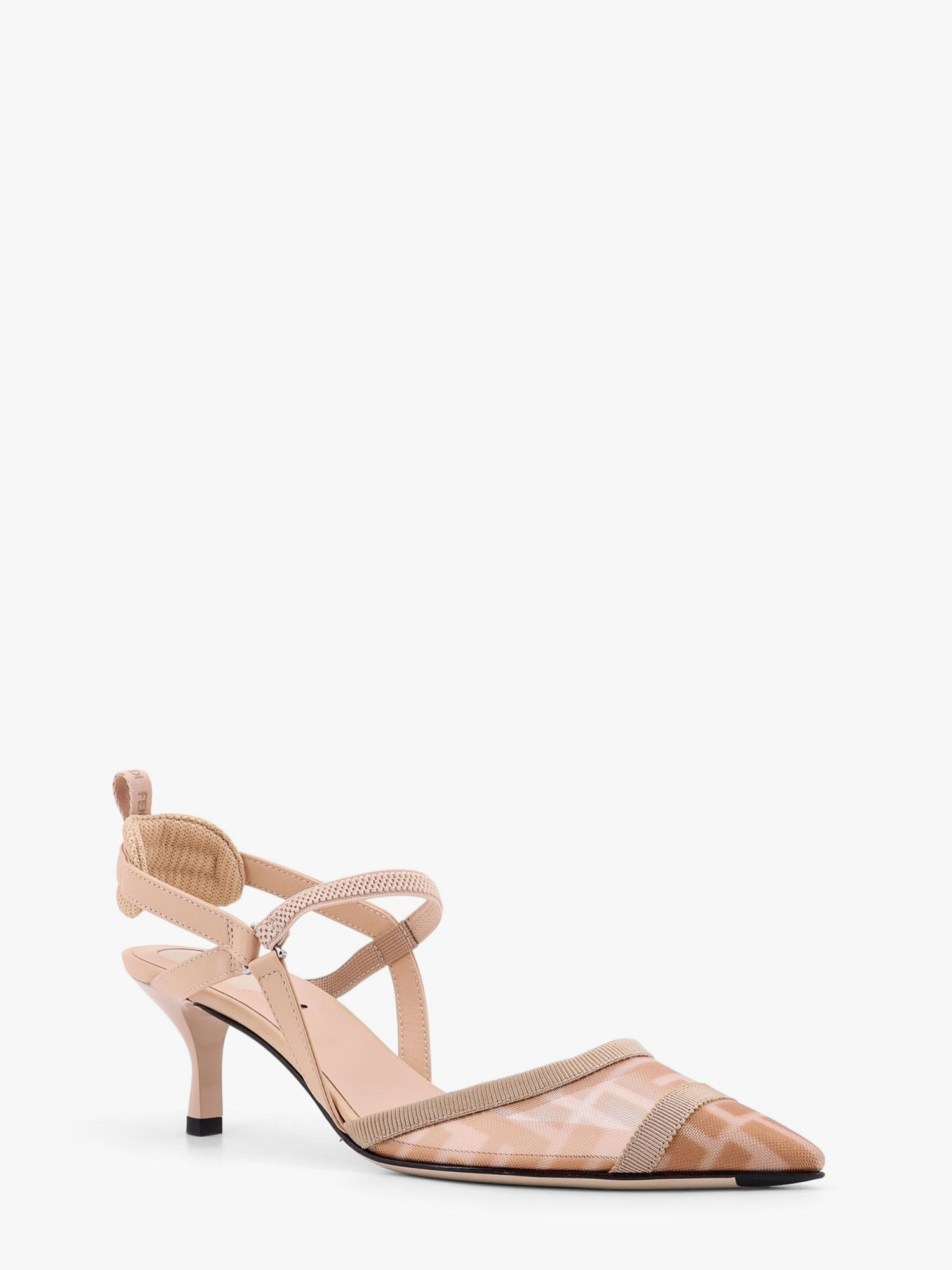Fendi Colibrì Leather And Mesh Slingback With Ff Motif - 2
