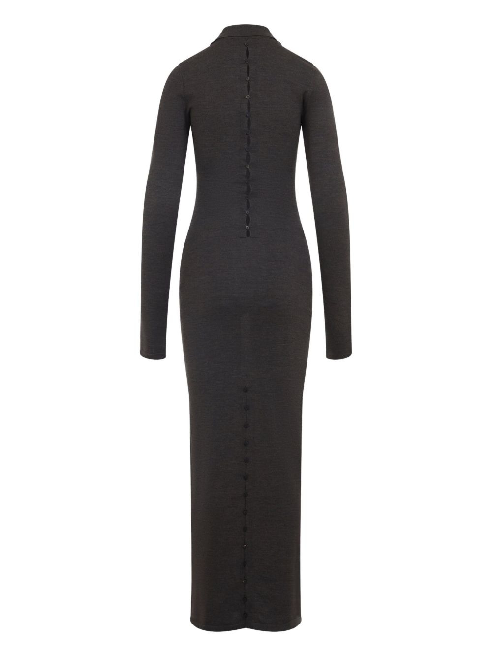 polo-neck button-front maxi dress - 2