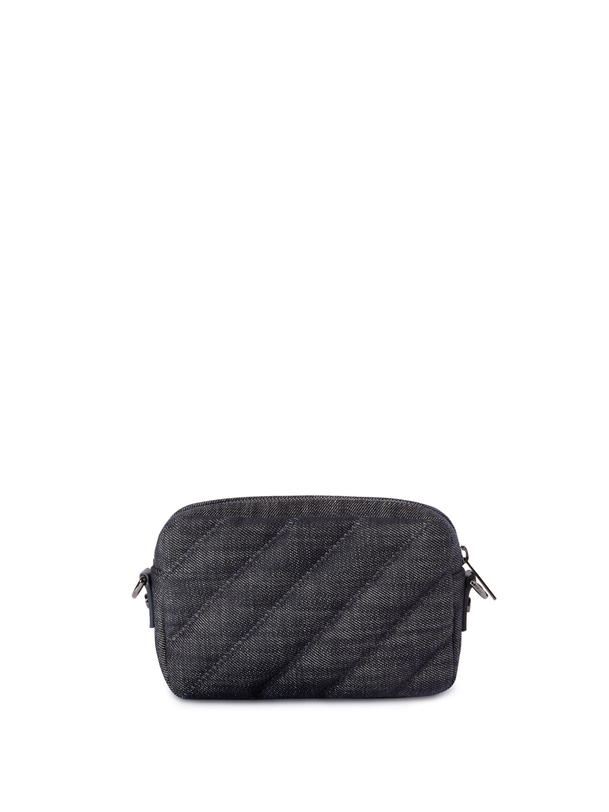 Dark Blue Quilted Denim Camera Bag - 5