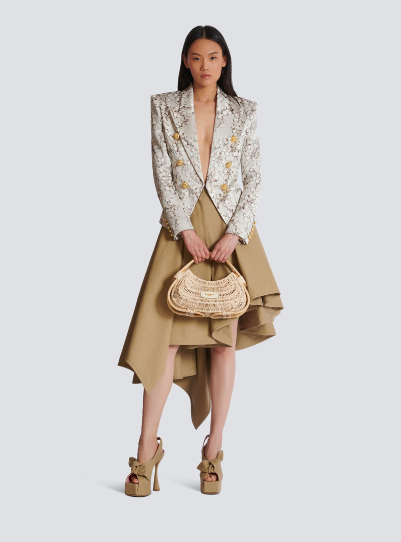 Balmain 6-button satin jacket with Redcurrant print outlook