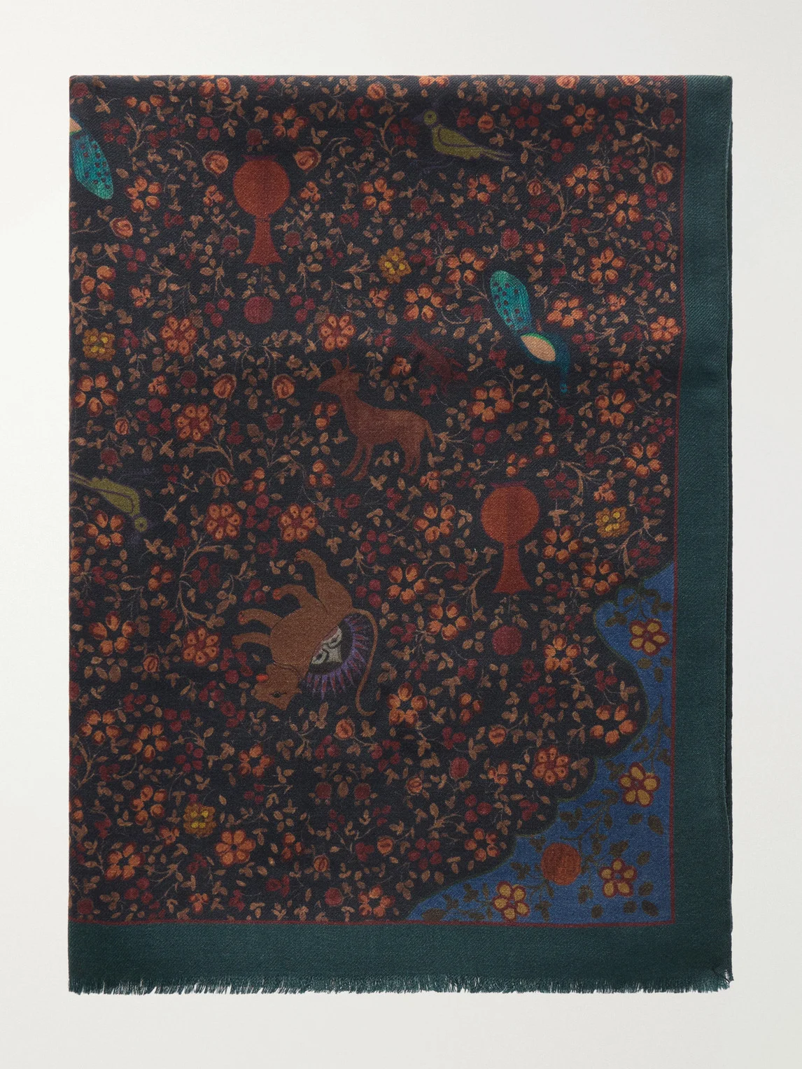 Printed Wool-Twill Scarf - 1