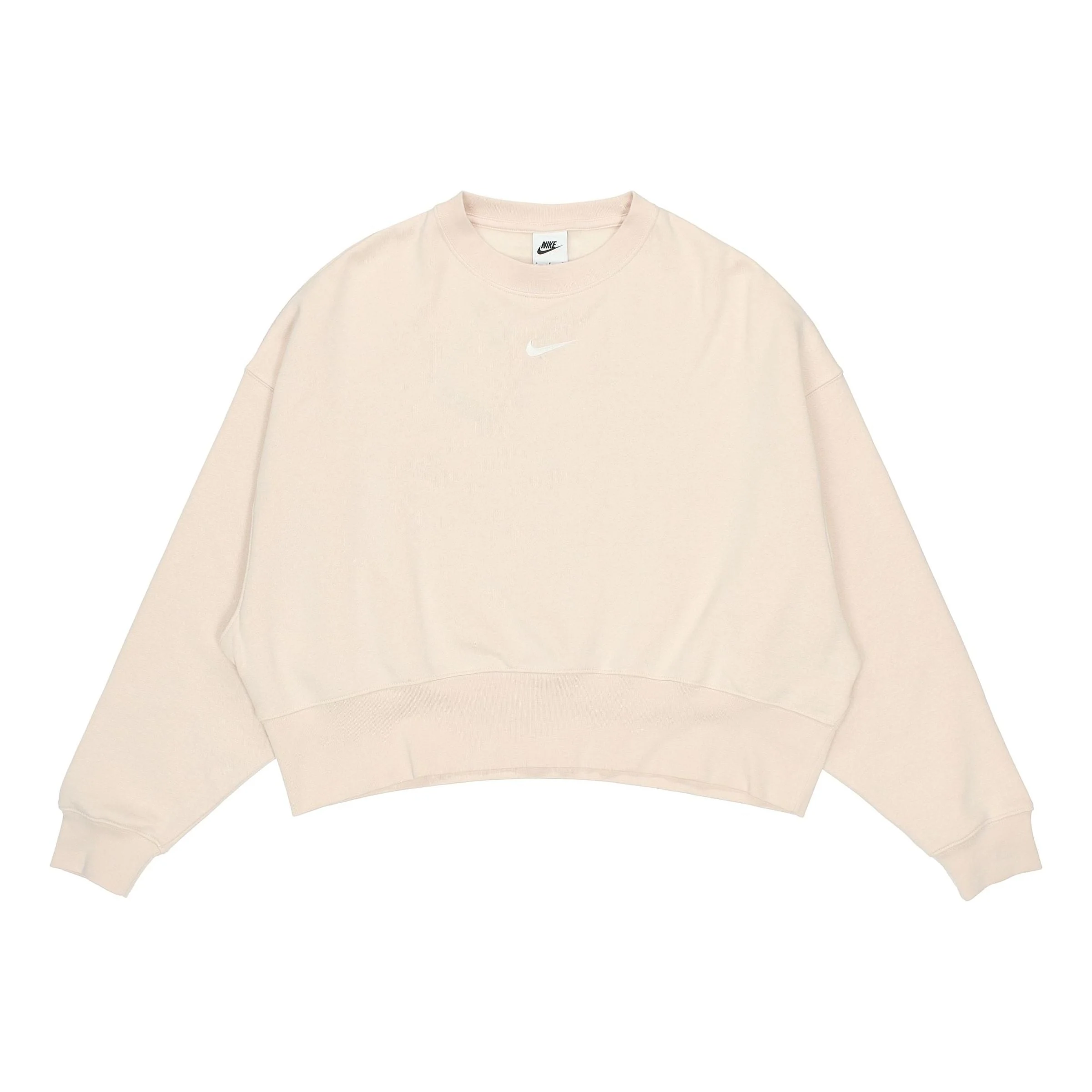 (WMNS) Nike Sportswear Collection Small Logo Cropped Sweatshirt 'Beige' DJ7666-219 - 1