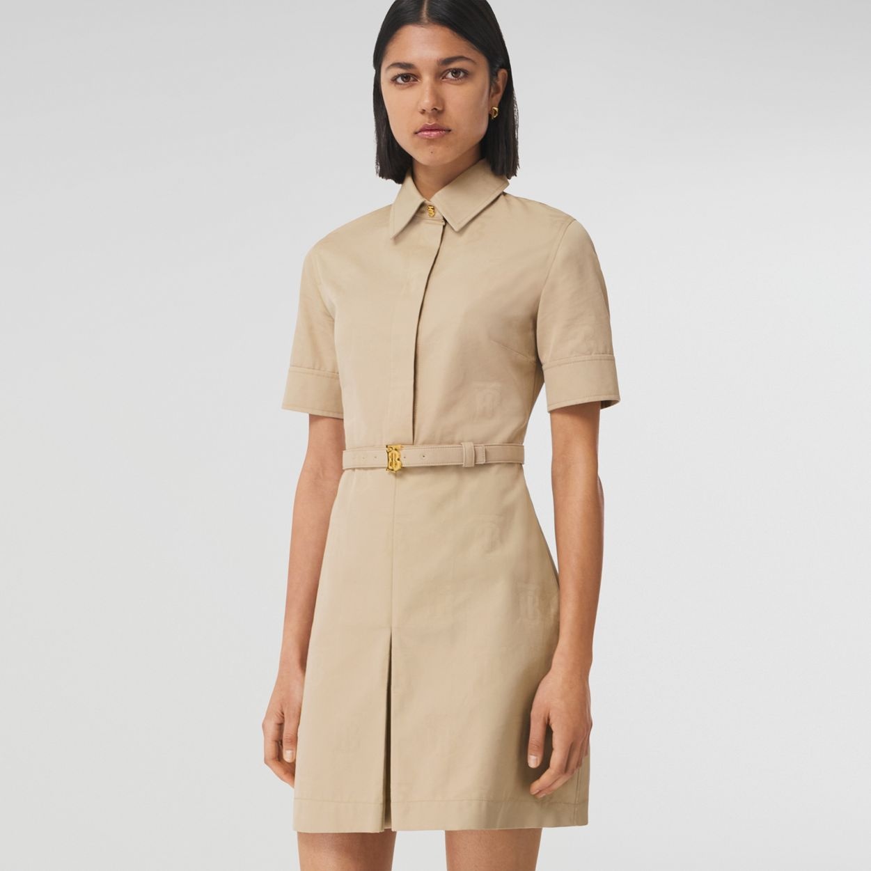Short-sleeve Monogram Motif Cotton Dress - 2