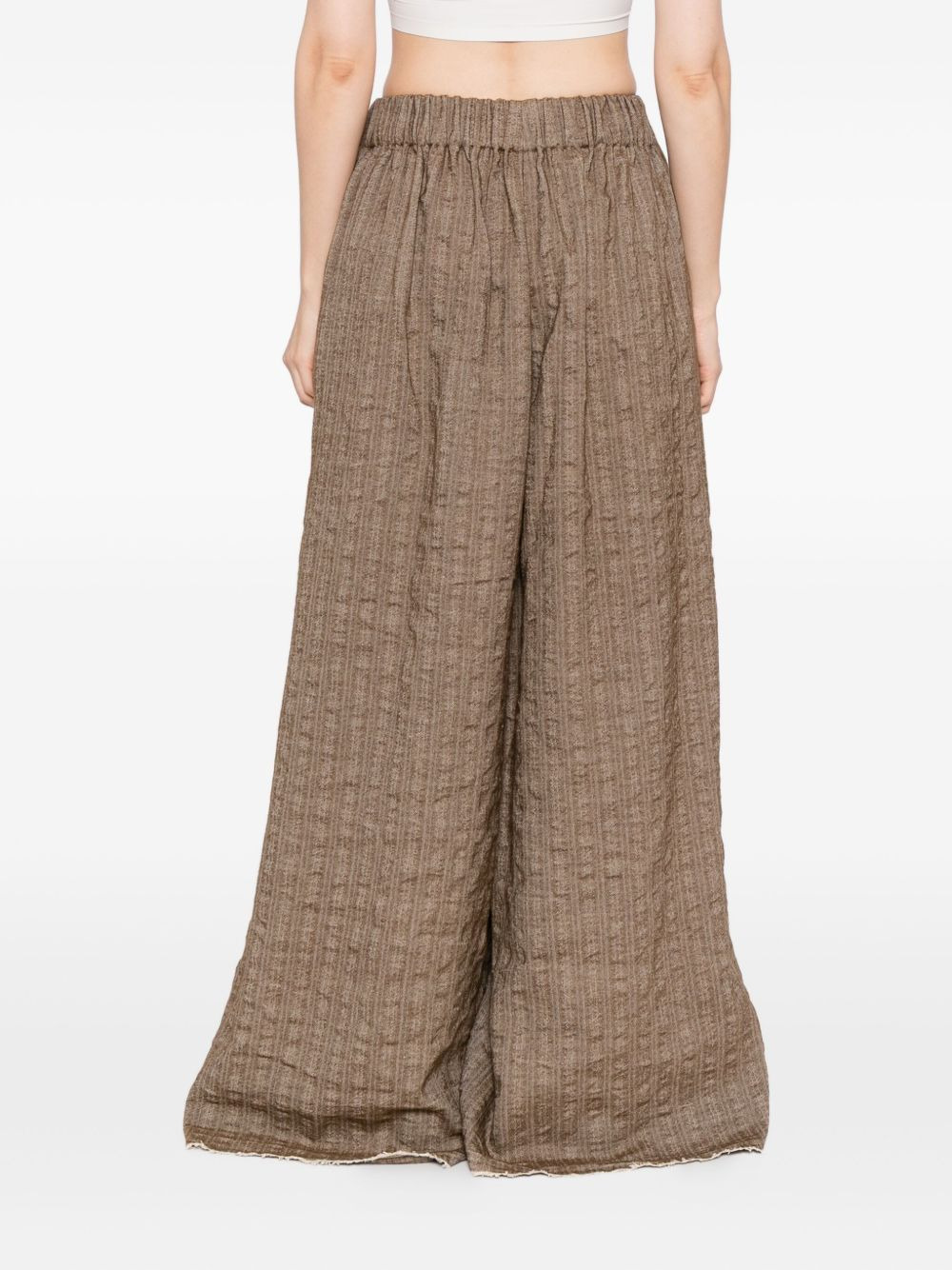 textured wide-leg trousers - 4