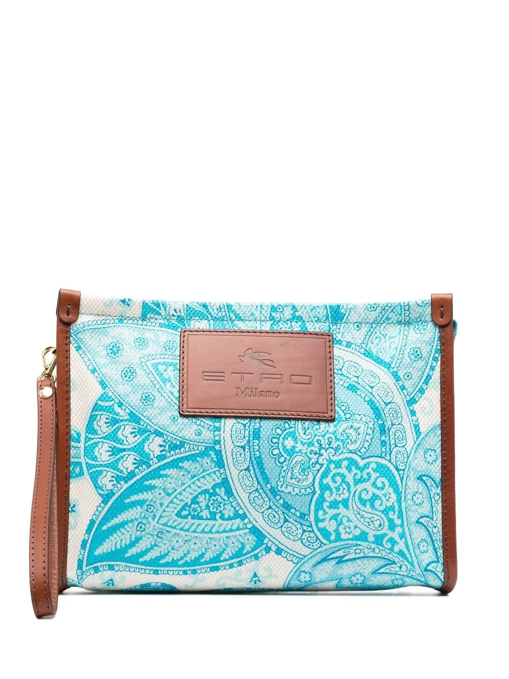 paisley logo-patch makeup bag - 1