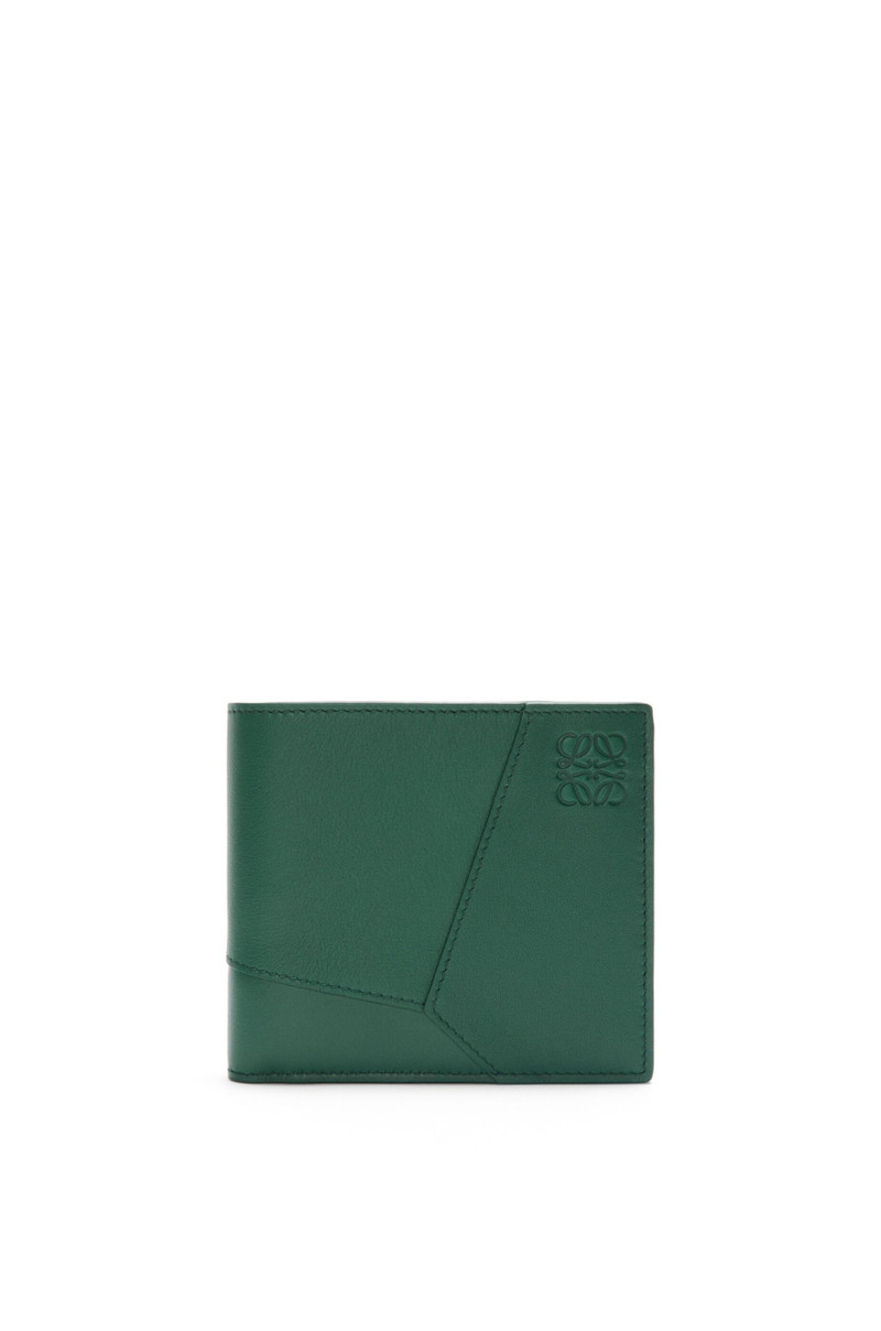 Puzzle bifold coin wallet in classic calfskin 1