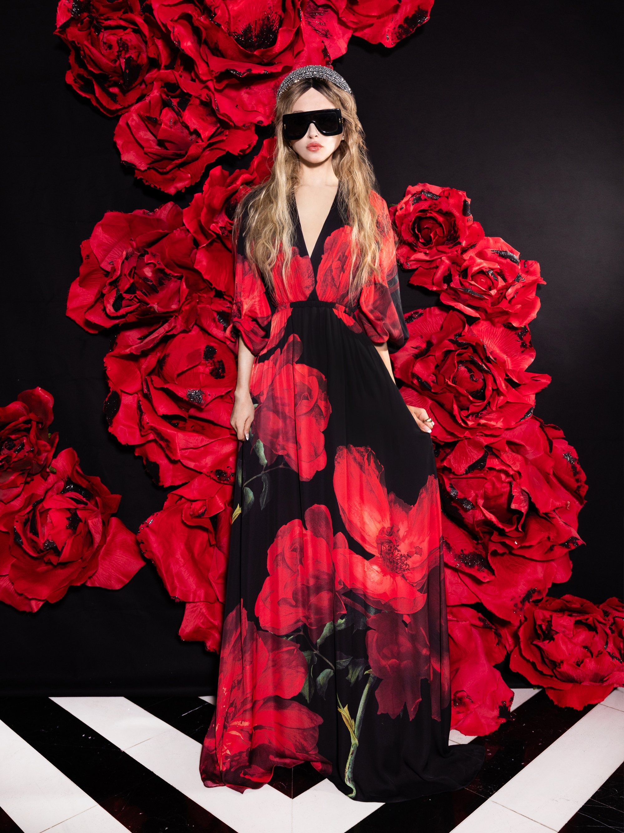 CLARISSA DEEP V GODET MAXI DRESS - 7