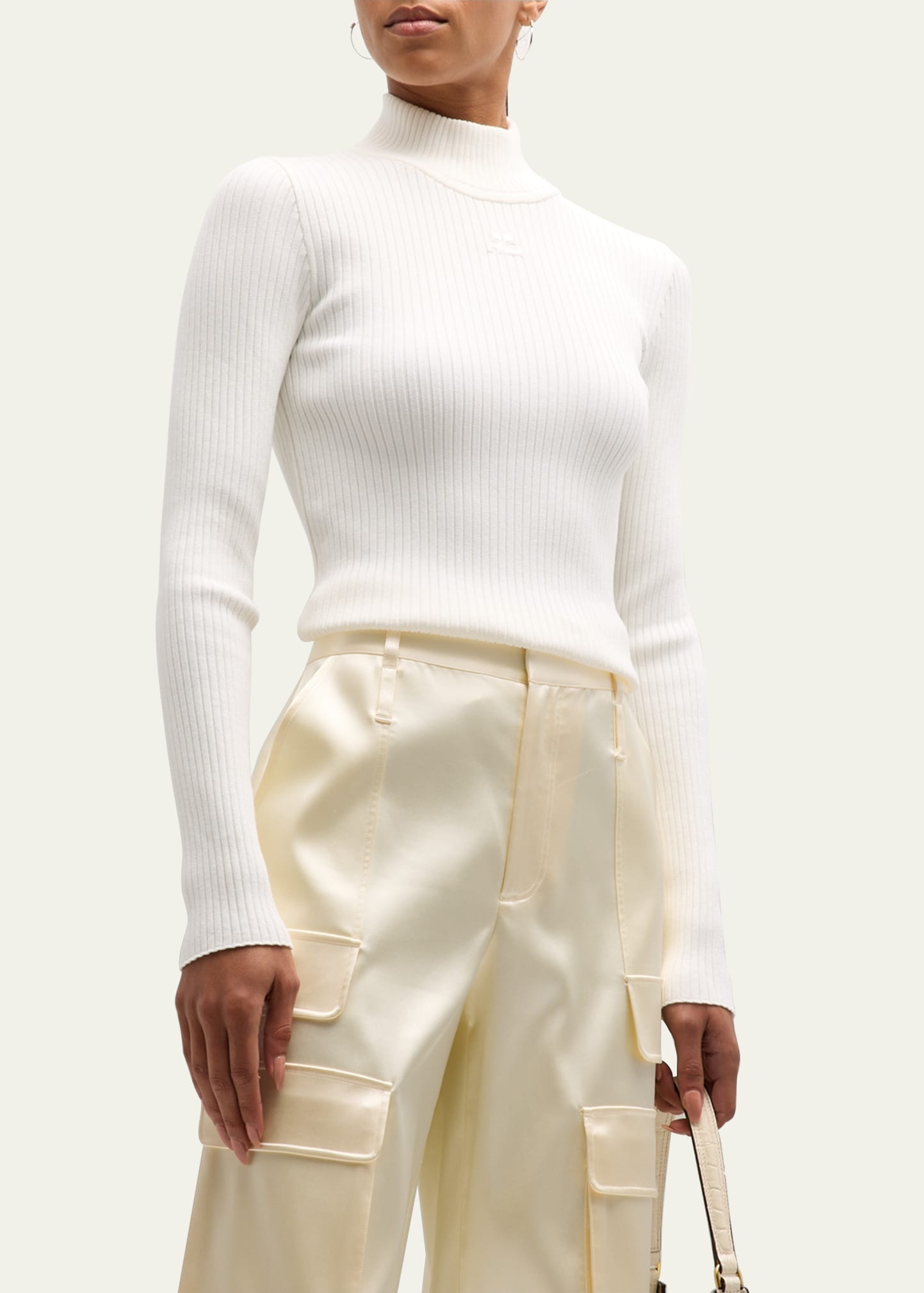 Turtleneck Long-Sleeve Rib Sweater - 4