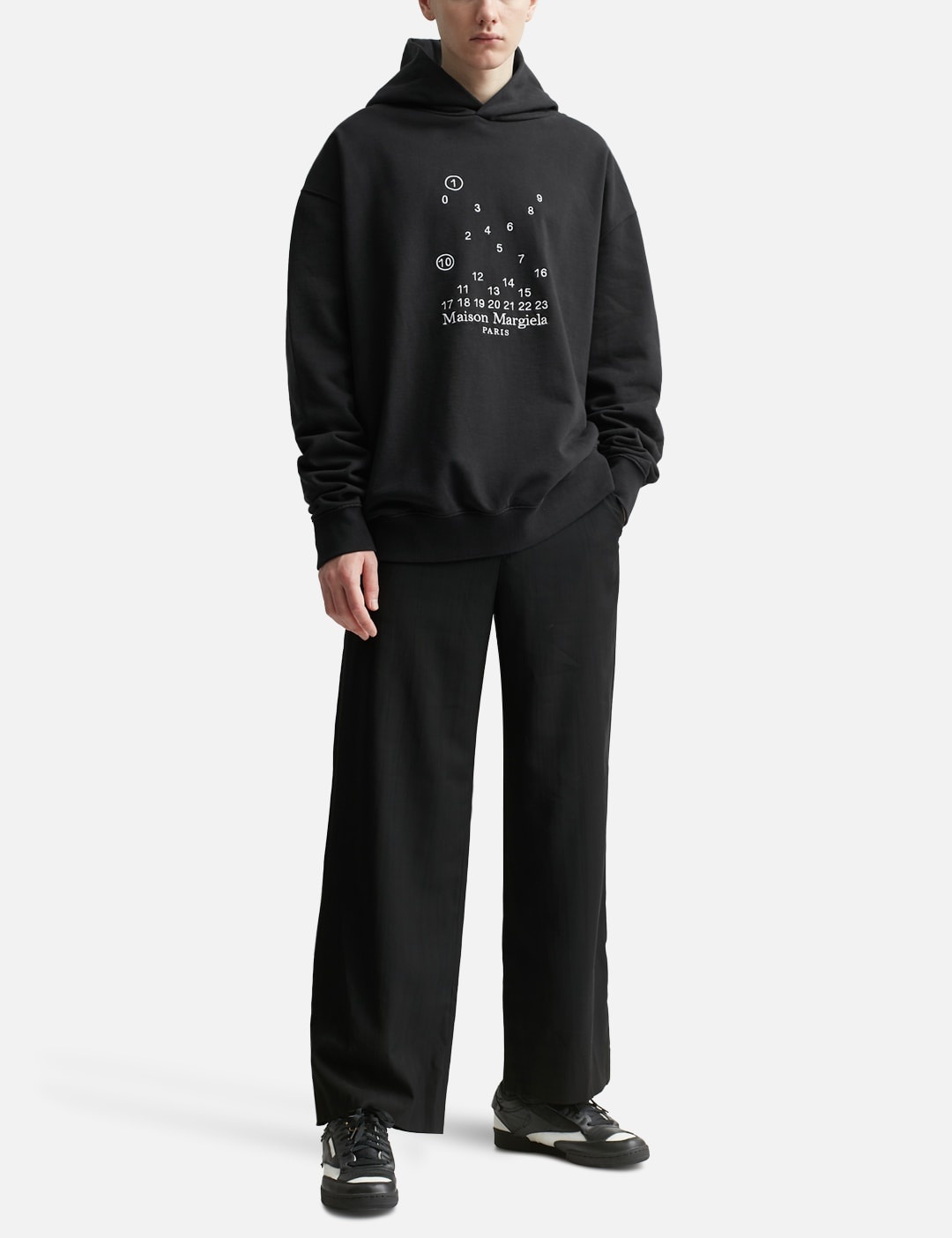 MAISON MARGIELA Numbers Logo Hoodie Black - Wrong Weather