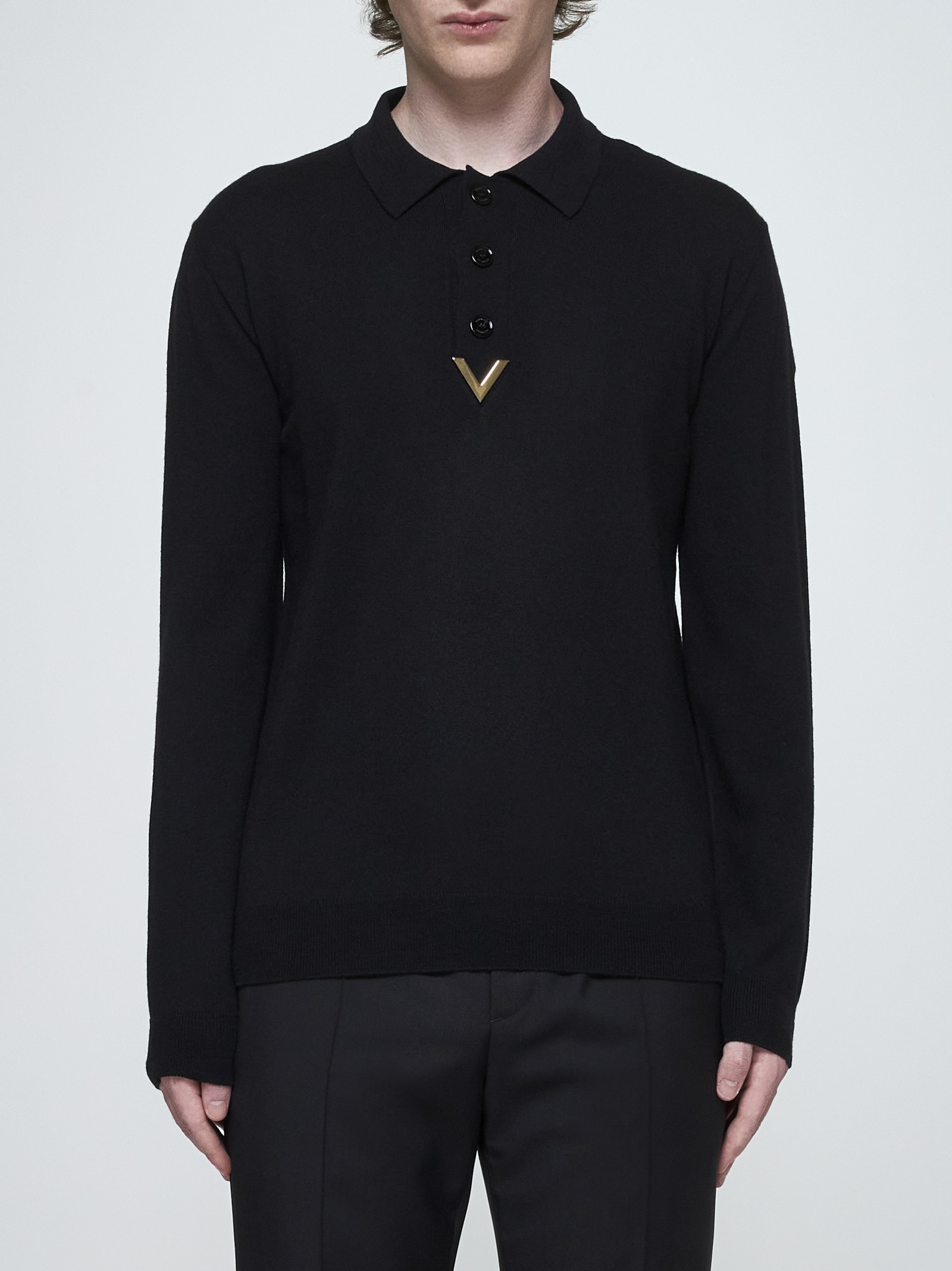 Valentino wool and cashmere polo shirt - 3