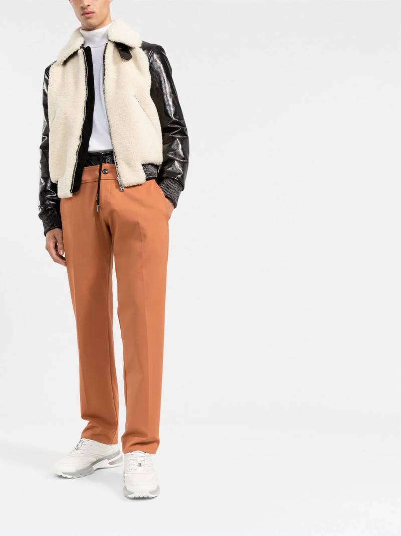 AMIRI shearling-panel leather jacket outlook