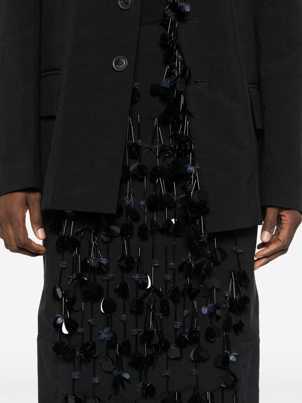sequin-detail panama midi skirt - 5